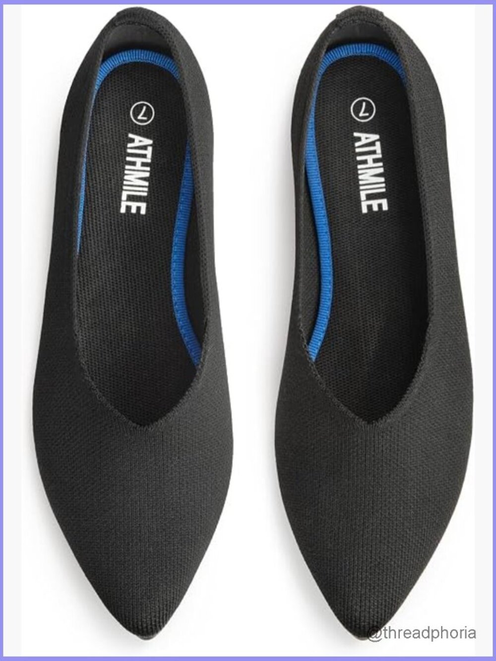 Pointed Toe Knit Ballet Flats Slip On Comfortable Work Shoes
